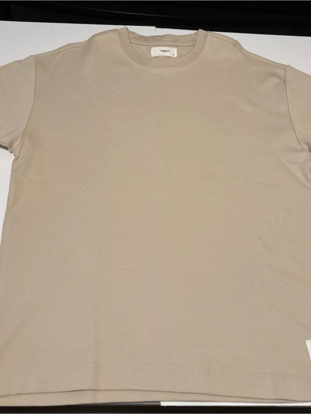 Men's Short-Sleeve Crewneck Shirt in Light Beige